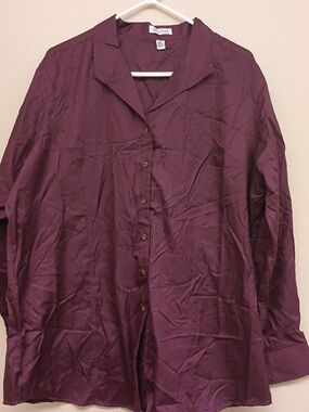 Wine Button-Up Shirt - Red House